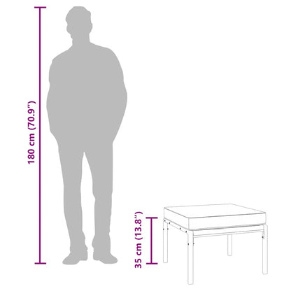 Apoios pés jardim c/ almofadões cor areia 2 pcs 60x60x35 cm aço