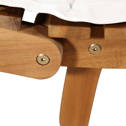 Espreguiçadeiras com almofadões 2 pcs acácia maciça branco nata