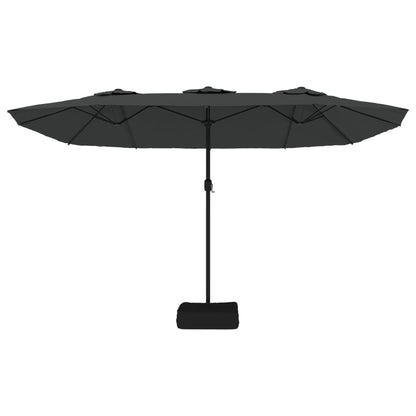 Guarda-sol de jardim c/ cabeça dupla/LED 449x265 cm antracite
