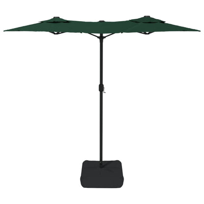 Guarda-sol de jardim com cabeça dupla 316x145 cm verde