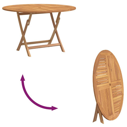Mesa de jardim dobrável Ø 110x75 cm madeira de teca maciça