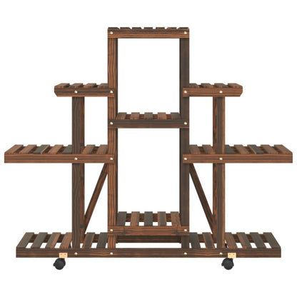 Suporte de plantas com rodas 110x25x101 cm abeto maciço