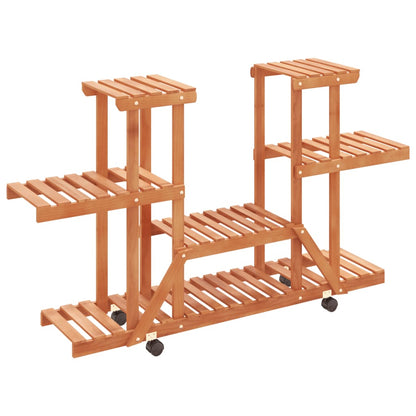Suporte de plantas com rodas 110x25x78 cm abeto maciço