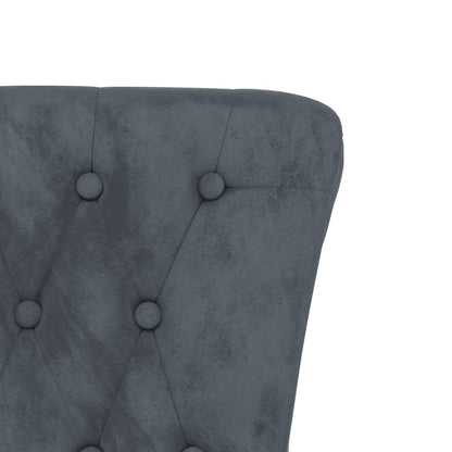 Cadeirão c/ encosto alto veludo cinzento-escuro design botões