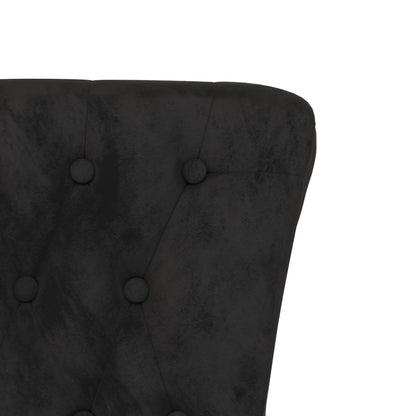 Cadeirão com encosto alto veludo preto design de botões