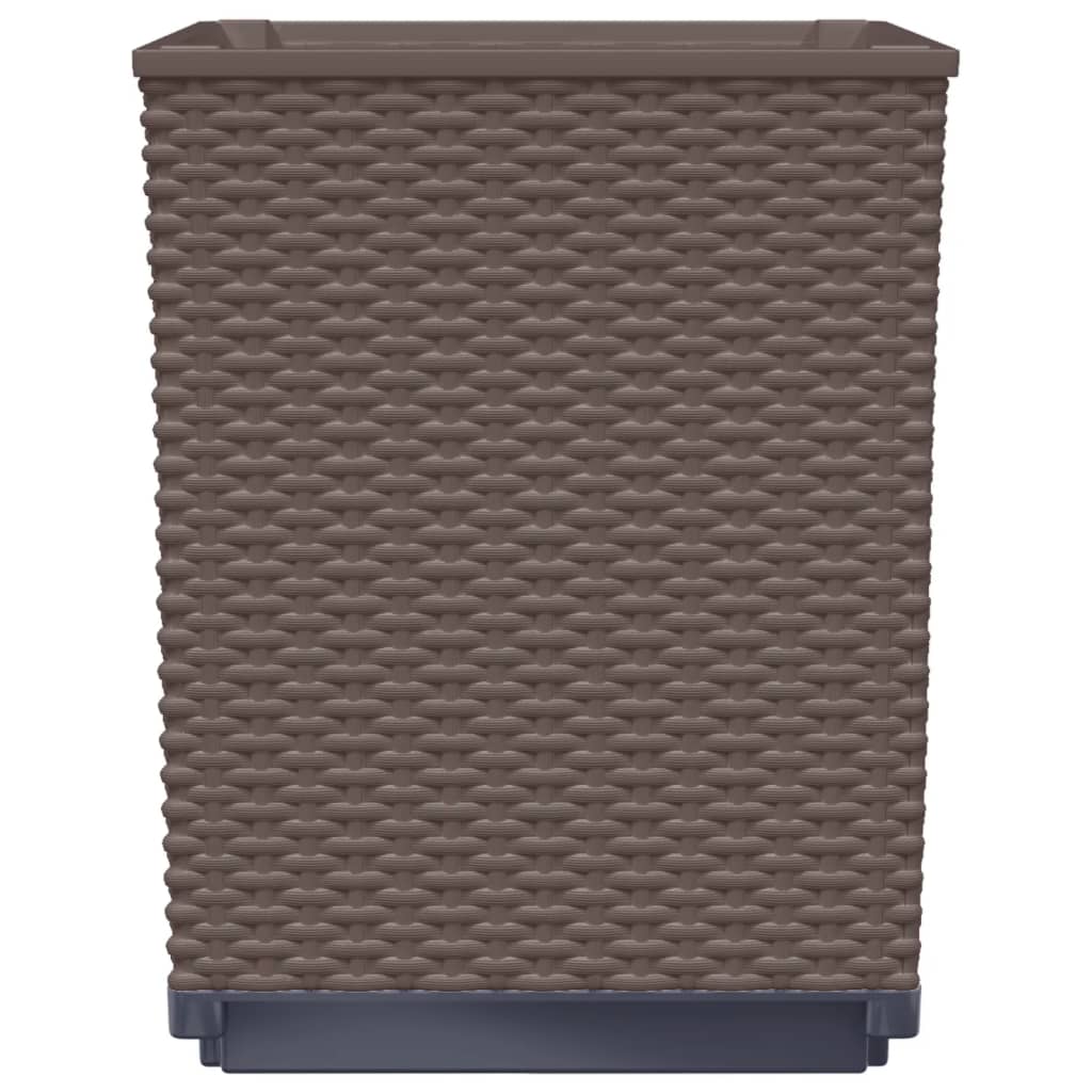 Vasos/floreiras 4 pcs 30x30x37 cm polipropileno castanho