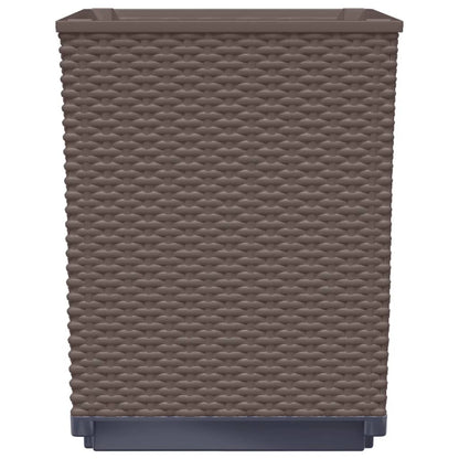 Vasos/floreiras 4 pcs 30x30x37 cm polipropileno castanho