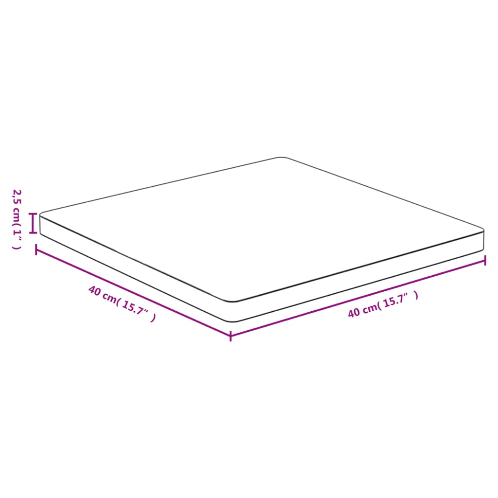 Tampo de mesa 40x40x2,5 cm bambu