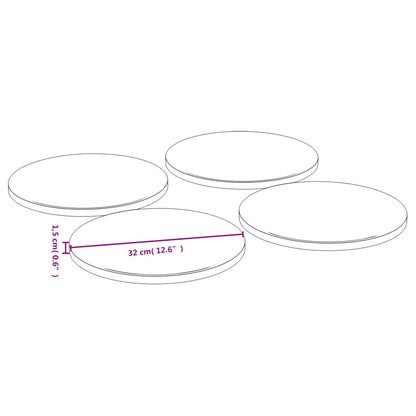 Pratos de pizza 4 pcs Ø32x1,5 cm bambu