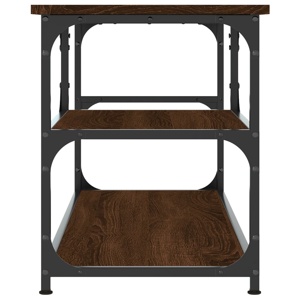 Móvel TV derivados madeira/aço carvalho castanho