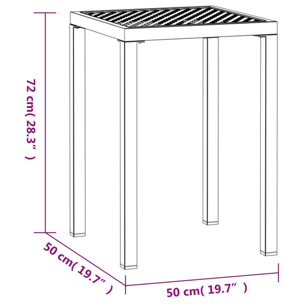 Mesa de jardim 50x50x72 cm aço antracite