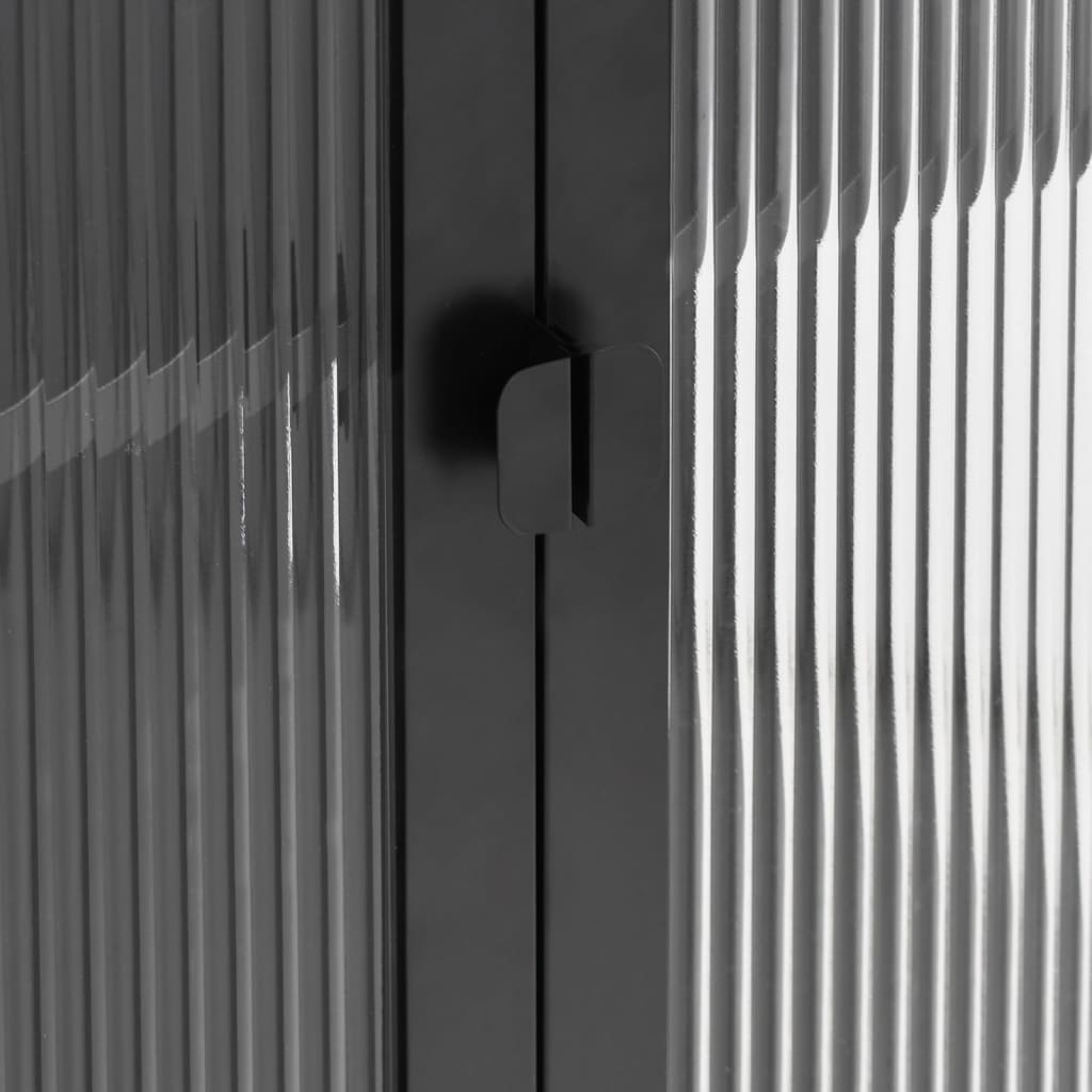 Móvel alto 90x40x180 cm vidro e aço preto