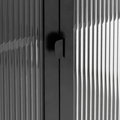 Móvel alto 90x40x180 cm vidro e aço preto