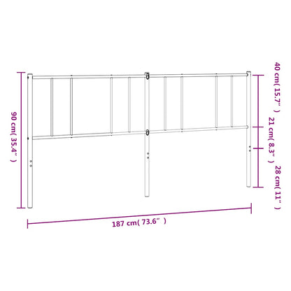 Cabeceira de cama 180 cm metal preto