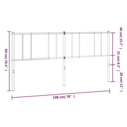 Cabeceira de cama 193 cm metal branco
