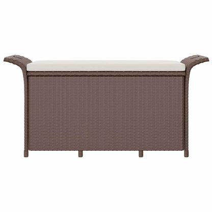 Banco de jardim com almofadão 116x46x57 cm vime PE castanho