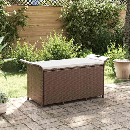Banco de jardim com almofadão 116x46x57 cm vime PE castanho