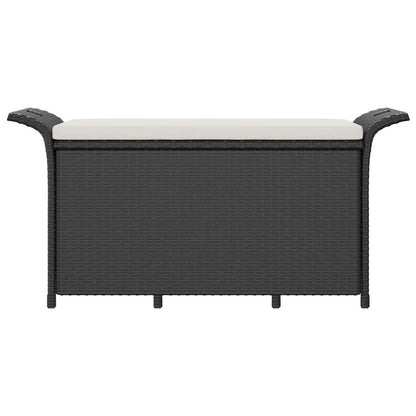 Banco de jardim com almofadão 116x46x57 cm vime PE preto