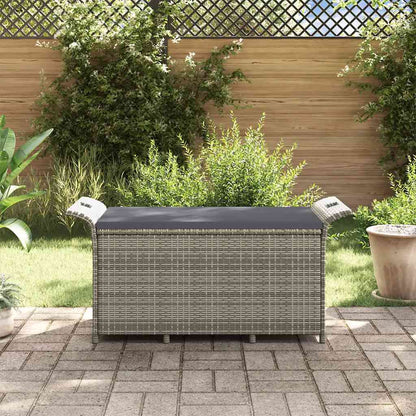 Banco de jardim com almofadão 116x46x57 cm vime PE cinzento