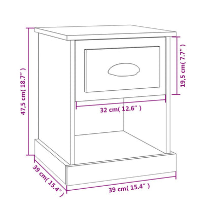 Mesas cabeceira 2pcs 39x39x47,5 cm derivados de madeira branco