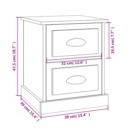 Mesa cabeceira 39x39x47,5 cm derivados madeira carvalho sonoma