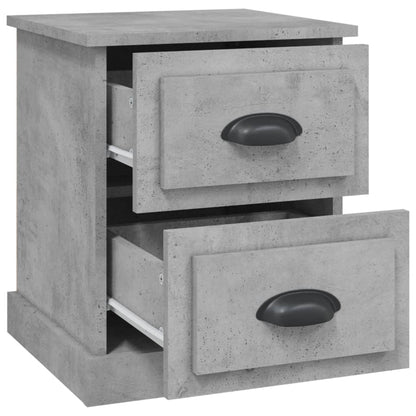 Mesas cabeceira 2pcs derivados madeira cinza cimento