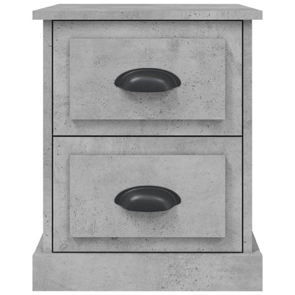Mesas cabeceira 2pcs derivados madeira cinza cimento