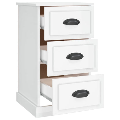 Mesa cabeceira 39x39x67 cm derivados madeira branco brilhante