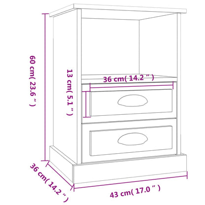 Mesa de cabeceira 43x36x60 cm branco