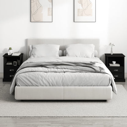 Mesas de cabeceira 2 pcs 43x36x60 cm preto