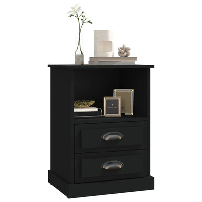 Mesas de cabeceira 2 pcs 43x36x60 cm preto