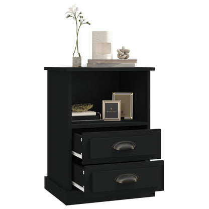 Mesas de cabeceira 2 pcs 43x36x60 cm preto