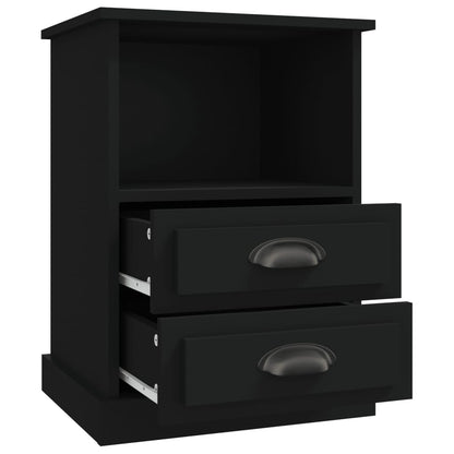 Mesas de cabeceira 2 pcs 43x36x60 cm preto