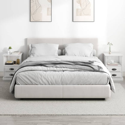 Mesas de cabeceira 2 pcs 43x36x60 cm branco brilhante