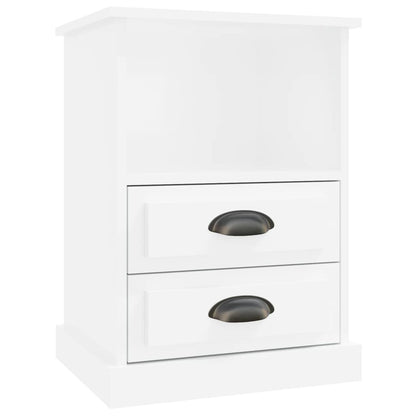 Mesas de cabeceira 2 pcs 43x36x60 cm branco brilhante
