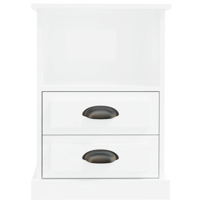 Mesas de cabeceira 2 pcs 43x36x60 cm branco brilhante