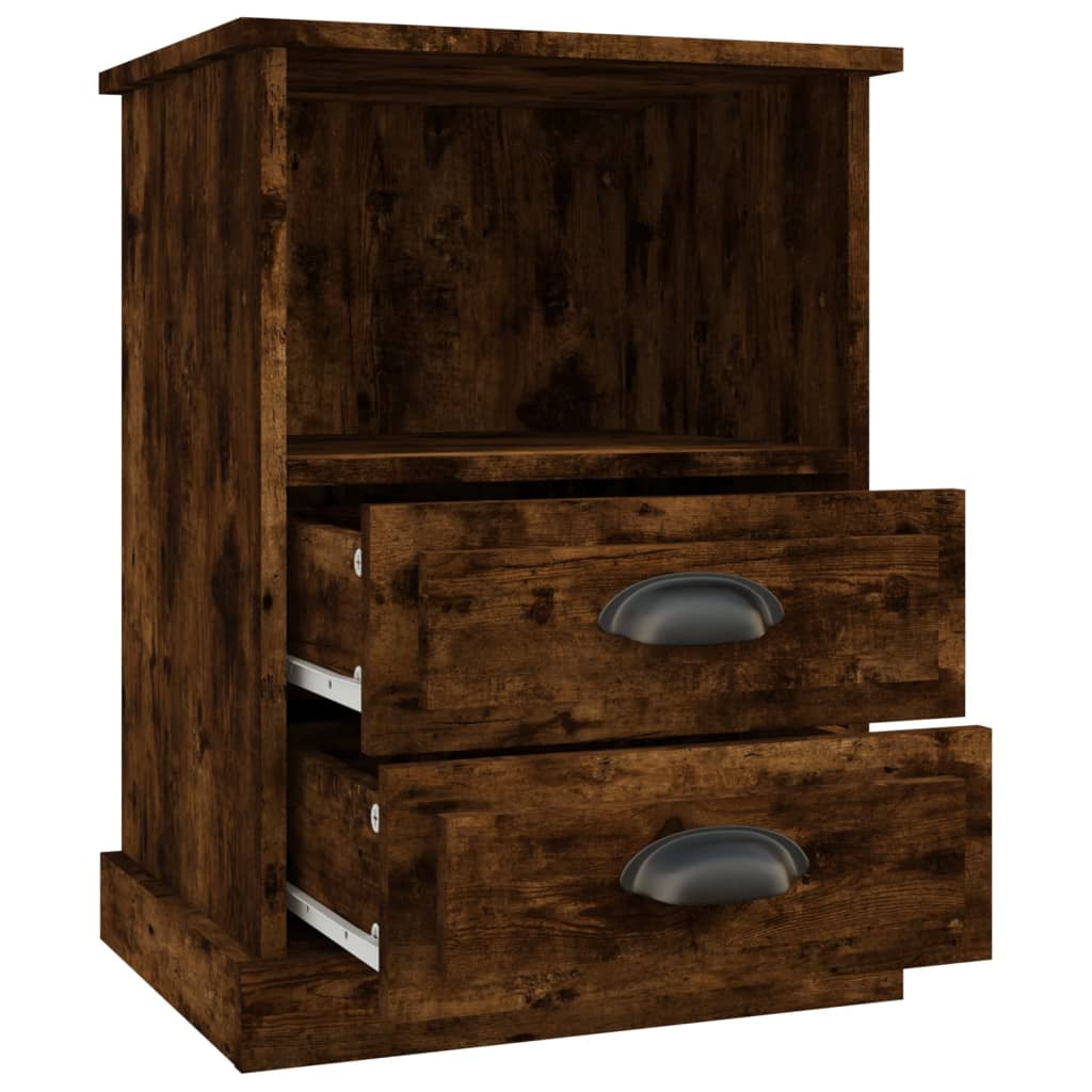 Mesa de cabeceira 43x36x60 cm cor carvalho fumado
