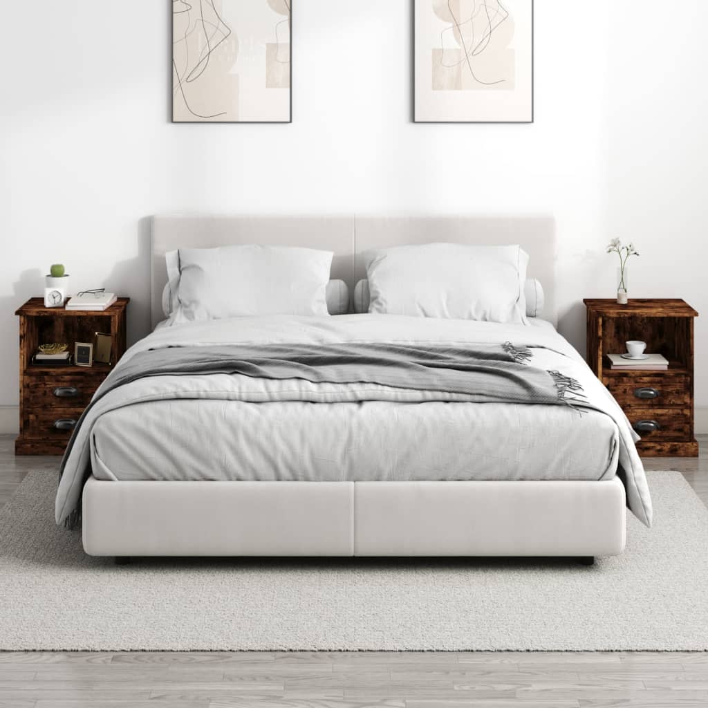 Mesas de cabeceira 2 pcs 43x36x60 cm cor carvalho fumado