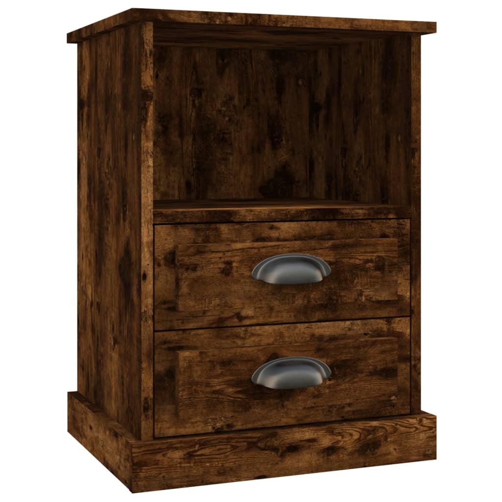 Mesas de cabeceira 2 pcs 43x36x60 cm cor carvalho fumado