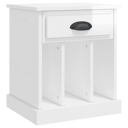 Mesas de cabeceira 2 pcs 43x36x50 cm branco brilhante