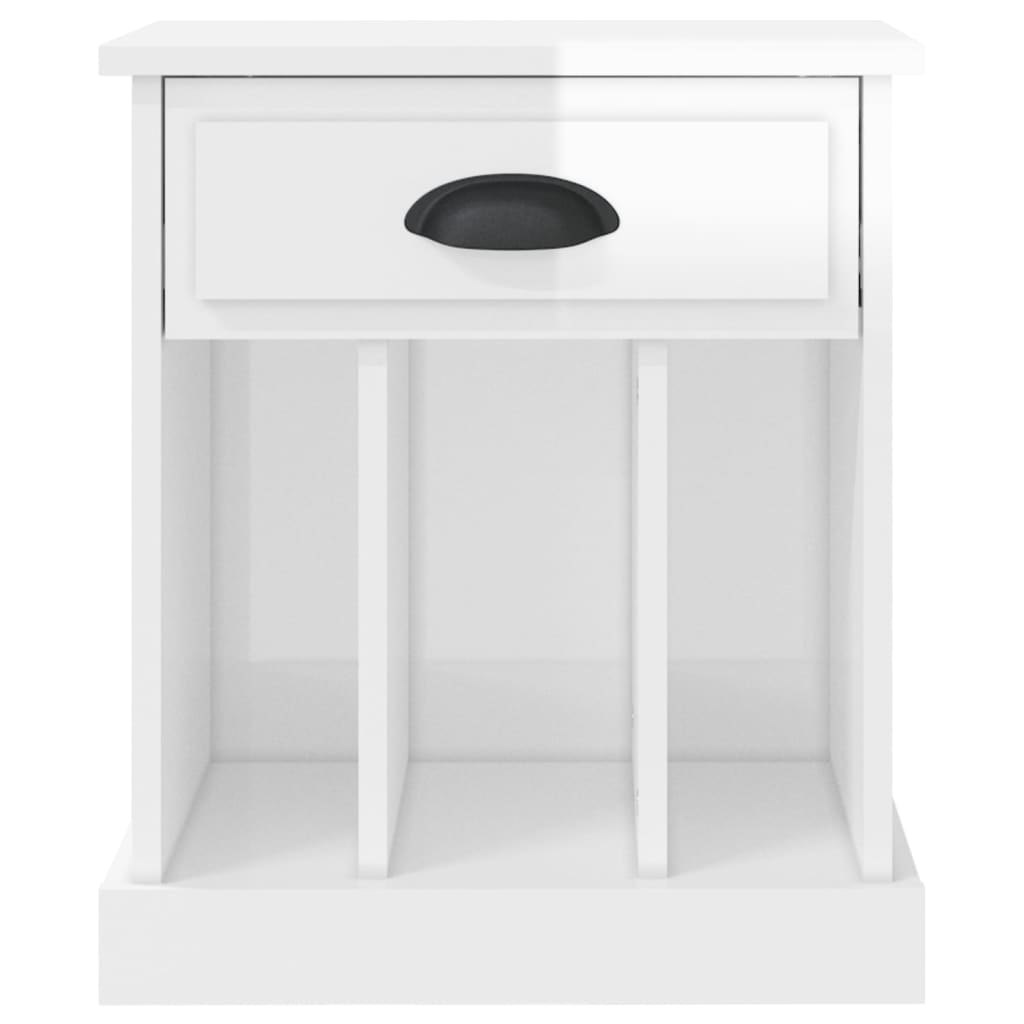 Mesas de cabeceira 2 pcs 43x36x50 cm branco brilhante