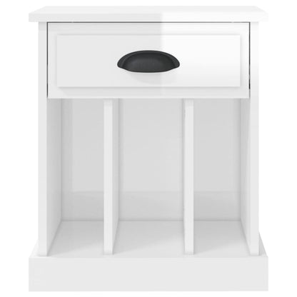 Mesas de cabeceira 2 pcs 43x36x50 cm branco brilhante