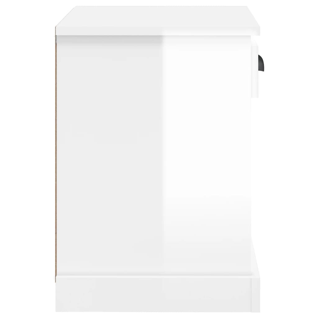 Mesas de cabeceira 2 pcs 43x36x50 cm branco brilhante