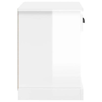 Mesas de cabeceira 2 pcs 43x36x50 cm branco brilhante