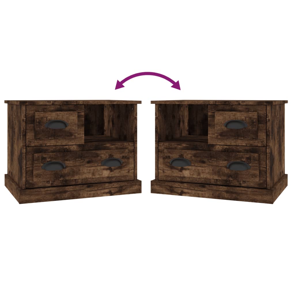 Mesa de cabeceira 60x39x45 cm cor carvalho fumado