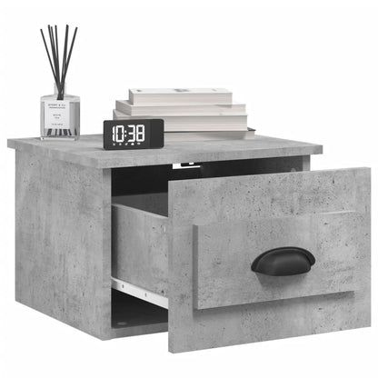 Mesas de cabeceira parede 2 pcs 41,5x36x28 cm cinzento cimento