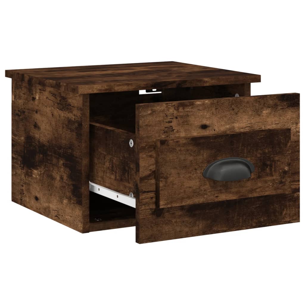 Mesa de cabeceira de parede 41,5x36x28 cm carvalho fumado