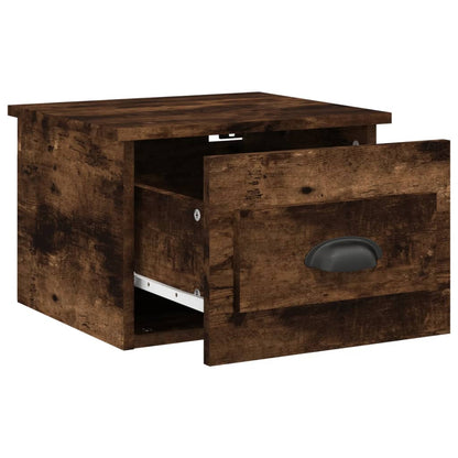 Mesa de cabeceira de parede 41,5x36x28 cm carvalho fumado