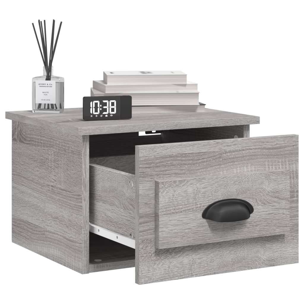 Mesas de cabeceira de parede 2 pcs 41,5x36x28cm cinzento sonoma