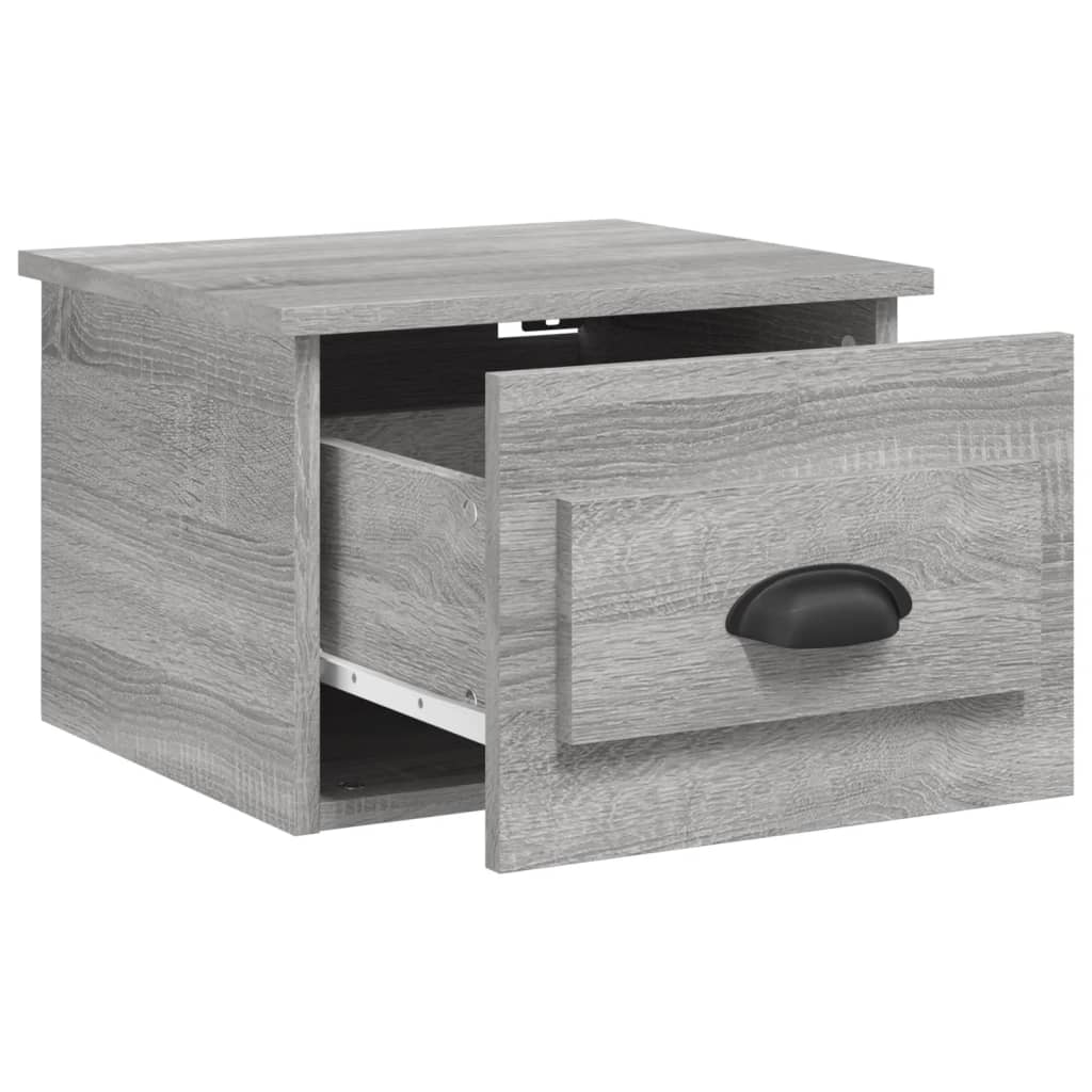 Mesas de cabeceira de parede 2 pcs 41,5x36x28cm cinzento sonoma